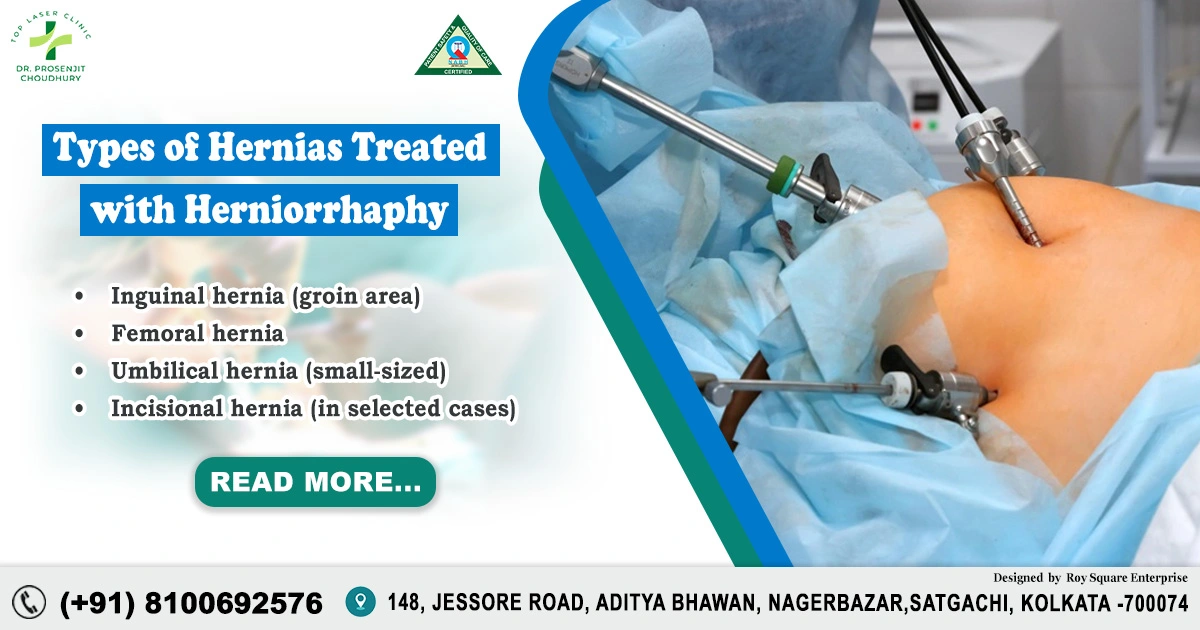 Types of Hernias Treated with Herniorrhaphy